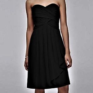 Black Strapless Chiffon Dress
